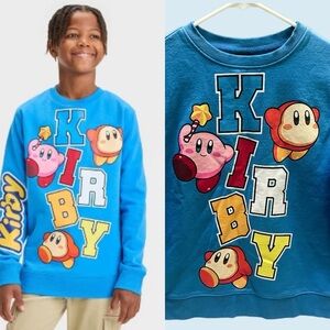 Nintendo  Boys Blue Kirby Crewneck Sweater L